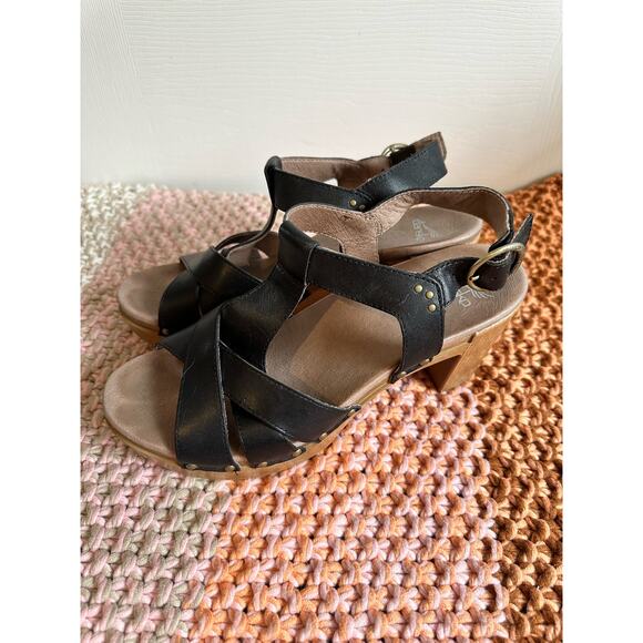 Dansko T-strap Platform Sandals Black Size 40 - Picture 2 of 7
